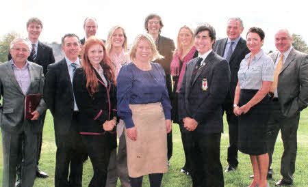 Wallace Principal Mrs. Deborah O'Hare, Bursar Mr Robert Burns and representatives from the ten member companies.