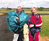 Keira Hoey with her parachute.