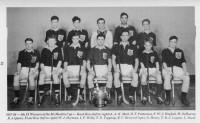 1957-58-4th XI Winners of the McMeekin Cup- Back Row (left to right) A. A. K. Mail, D. T. Patterson, F. W. J. English, H. Galloway, R. J. Quinn. Front Row (left to right) W.4. Dorman, I, F. Wells, T. N. Topping, R. C. Brown (Capt.), G. Henry. T. R. J. Lappin, L. hood