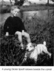 A young Dickie Spratt relaxes beside the canal.