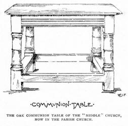 THE OAK COMMUNION TABLE OF THE "MIDDLE" CHURCH