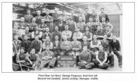 Front Row: (on floor): George Ferguson; third from left. Second row (seated): James Lindsay, Manager; middle.