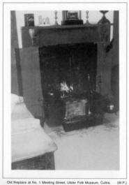 Old fireplace at No1 Meeting Street, Ulster Folf Mesuem, Cultra