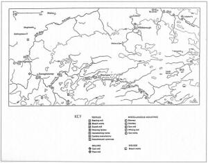 Map 3.6. THE RANGE AND DISTRIBUTION OF INDUSTRIAL ACTIVITY IN THE CENTRAL PART OF THE LAGAN VALLEY(1833) Source W. A. McCutcheon - "The Industrial Archaeology of Northern Ireland" Page 308