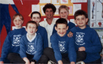 From Left to Right: Clair Lindsay, Robert Gilliland, Jennifer Johnston, Mrs Angela Moore, Colin McCall, Ross McGrory and Jamie Toole.