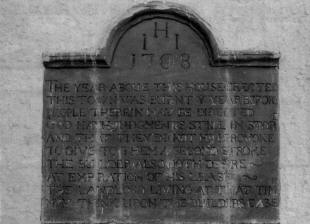 Fig. 6. The plaque of 1708 commemorating the building of a house in the centre of the market place. (Photograph Lisburn Museum, 1981).