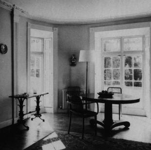 Fig. 5. The elliptical curved bow in the dining room, with its mullioned window down to floor level.