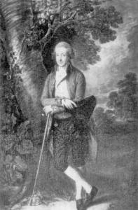 Fig. 5. Arthur Chichester, 5th Earl and 1st Marquess of Donegall (1739-99), painted by Thomas Gainsborough c. 1780. The Earl established a school for the children of his poor tenants at the Lane Ends, a crossroads at the corner of Dunmurry Lane, in 1765. (Collection Ulster Museum).