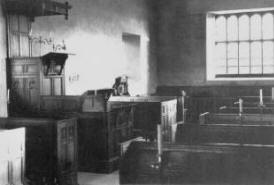 Interior of the Middle Church, Ballinderry, largely unchanged since the seventeenth century. (Photograph courtesy of Middle Church, Ballinderry).