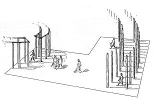 Fig 6b: The 'temple' phase showing the main enclosure and the inner, smaller enclosure.