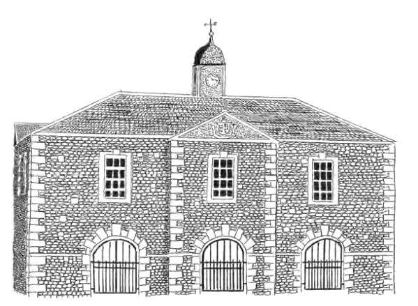 The Bateson Market house built in 1810 showing the original tower.