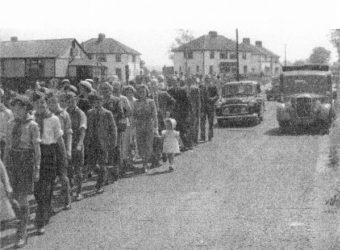 Very Early Photograph Of The Sunday School Anniversary With The Wooden Church On The Left.