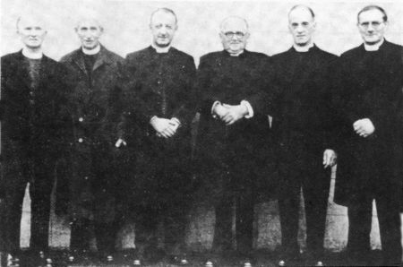 From left to right: Rev. R. J. Black (Donacloney), Rev. J. Mathers, Rev. R. W. McVeigh (Chairman of Belfast District), Rev. R. J. Good (President of Methodist Church in Ireland), Rev. H. Irvine (Superintendent of Lisburn Circuit), Rev. W. Crowe (Broomhedge and Priesthill). Photographs as published by the 'Lisburn Standard' 