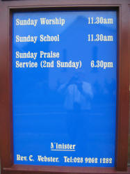 Notice Board at Magheragall Methodist Church.