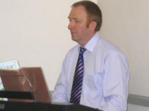 George Megarry pictured leading the praise at Bottear Mission Hall. 