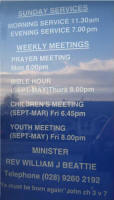 Notice Board at Dunmurry Free Presbyterian Church. 