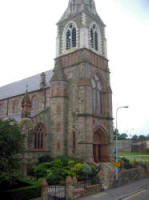 Side view of St. Patrick’s Church taken from the second floor of a shop opposite.; border:0px