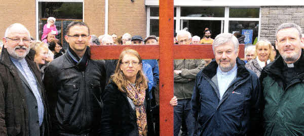 Lambeg clergy pictured prior to the start of the Lambeg Churches Good Friday Procession, the first of what is planned to be an annual event.