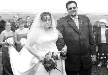 Robert McCormac and his bride. Victoria Savage, get married on Ram's Island. US36-744SP