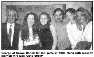 George at Crewe United for the game in 1995 along with recently married wife Alex. US48-906SP.