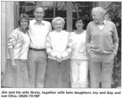 Jim and his wife Greta, together with twin daughters Joy and Gay and son Clive. US26-761SP