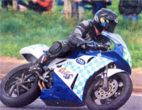 Martin Lyons from Hillsborough in the 400cc race on Saturday, app, University corner.