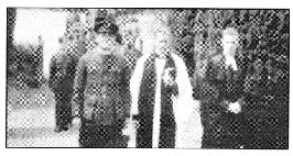 The funeral procession held at Eglantine. All three men 
            from Canada, Australia and England were all based at Long Kesh and perished in an air crash accident during 
            World War Two