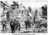 The scene after one of the air raids in Belfast.