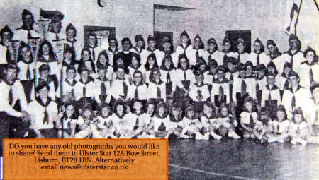 Youth organisations from the Church of the Nazarene in Lisburn following their annual display in July 1971