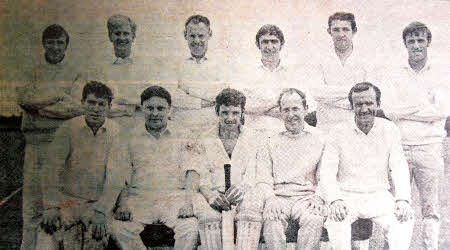 The members of Lambeg Seconds Cricket team before a game in 1966.