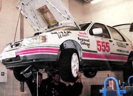 South Eastern Regional College (SERC) Motorsport Engineering students helped build and prepare SERC's new rally car for competitions. The car will be on display at the Circuit of Ireland Rally, Castle Gardens Lisburn on April 7.