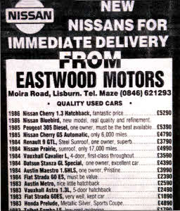 Back in 1986 you could snap up a car for a bargain price at a local dealership