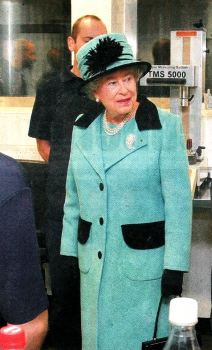 The Queen meets staff during a tour around the Coca-Cola bottling plant in Lisburn before she opened the new visitors' centre during her last visit to Lisburn in October 2010