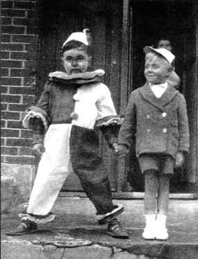 Ray Spence in 1953 celebrating the Queen's Coronation dressed as a clown.