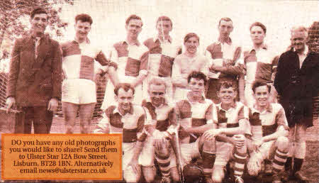 Rig football team that played in the Lisburn Amateur League. Among the players he recognised include Bobby Patterson, Jim McClelland and Brian Spence as well as its manager Woolsley Ward. Can you help him with the other names?