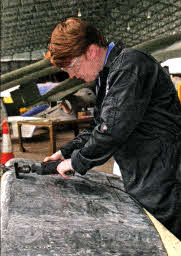 Liam Boyle working on the Seahawk Rudder