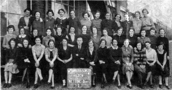 Workers in the netting department of William Barbour and Sons, Ltd. Hilden, on March 7, 1938.