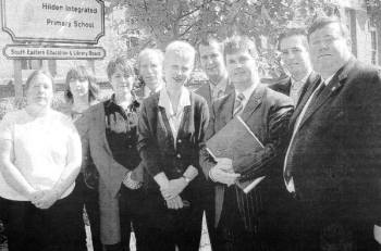 Local Councillors meet the Board of Governors and staff of Hilden Integrated Primary School. US22-542C0