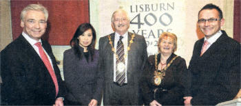 At the evening were TV Presenter Paul Clarke, Mrs Eileen Chan Hu, Chief Executive of the Chinese Welfare Association, Mayor, Councillor Ronnie Crawford, Castlereagh Mayor, Councillor Ann Marie Beattie, and Mr Daniel Konieczny of the Polish Association Northern Ireland.