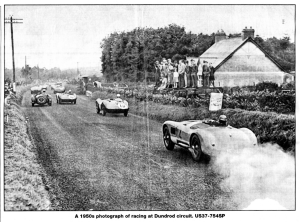 A 1950s photograph of racing at Dundrod circuit. US37-754SP